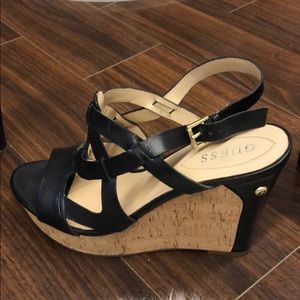 Leather sandal wedges